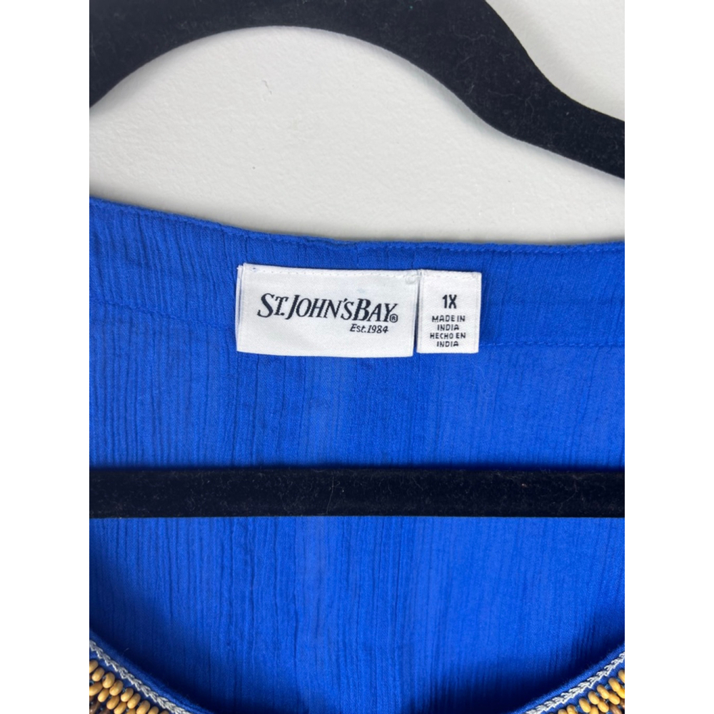 Women's St. John's Bay Blue Beaded Tank Top 1X - Picture 2 of 4